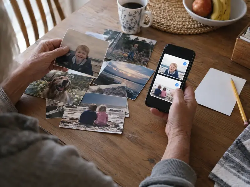 Selecting and uploading several photographs for an order