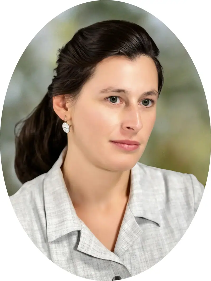 Colour portrait of a woman after retouching